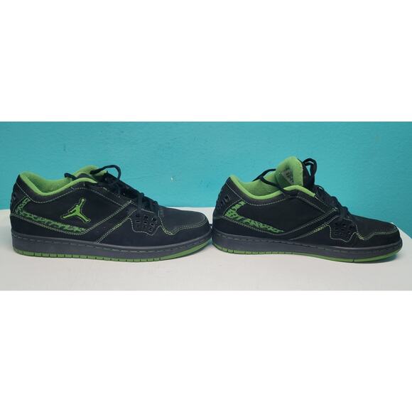 Nike Air Jordan 2008 1 Flight Low Slime Green/Black Size 9 350610-031 - Picture 10 of 11